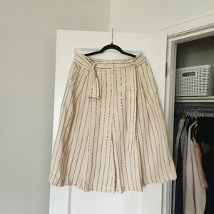 Club Monaco Linen Blend Stripe Culottes size 10